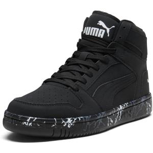 Puma Men's Rebound Layup Sneaker Black Black White, 14
