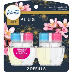Febreze Plug In Air Freshener, Odor-Fighting Scented Oil Refill, Japanese Cherry Blossom, 2 Refill