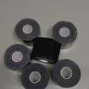 WeTop 6 Rolls Black Kinesiology Tape, 2inch x 16.4ft Uncut Kinetic Tape, Cotton Elastic Athletic Tape Latex Free Hypoallergenic, for Ankle Muscle Knee Elbow Shoulder.