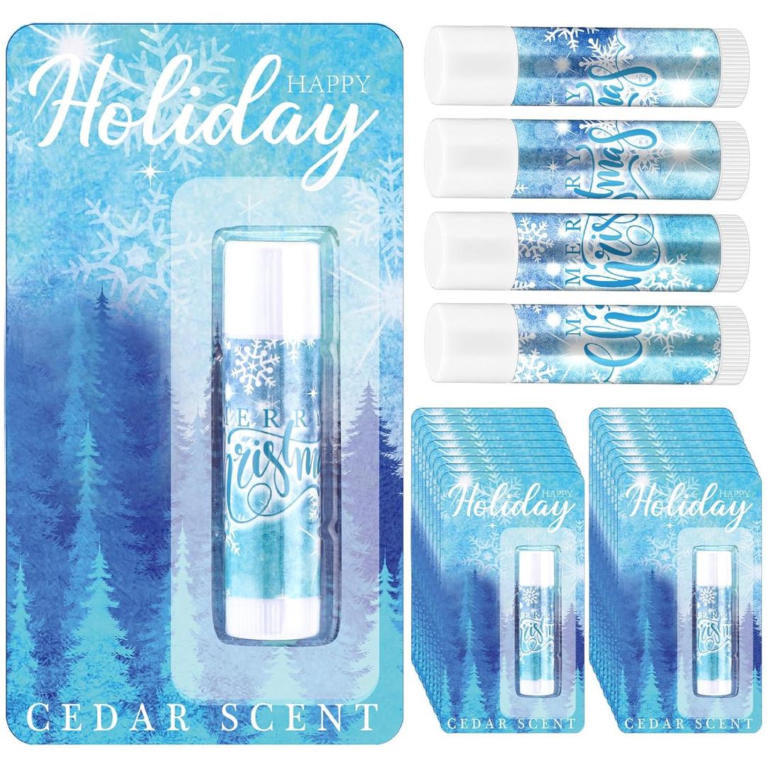 36 Pcs Winter Lip Balm Bulk Snowflake Honey Moisturizing Lip Balm Office Appreciation Gifts for Coworkers Teachers Staff Employee Nurse Women Family Holiday Favors