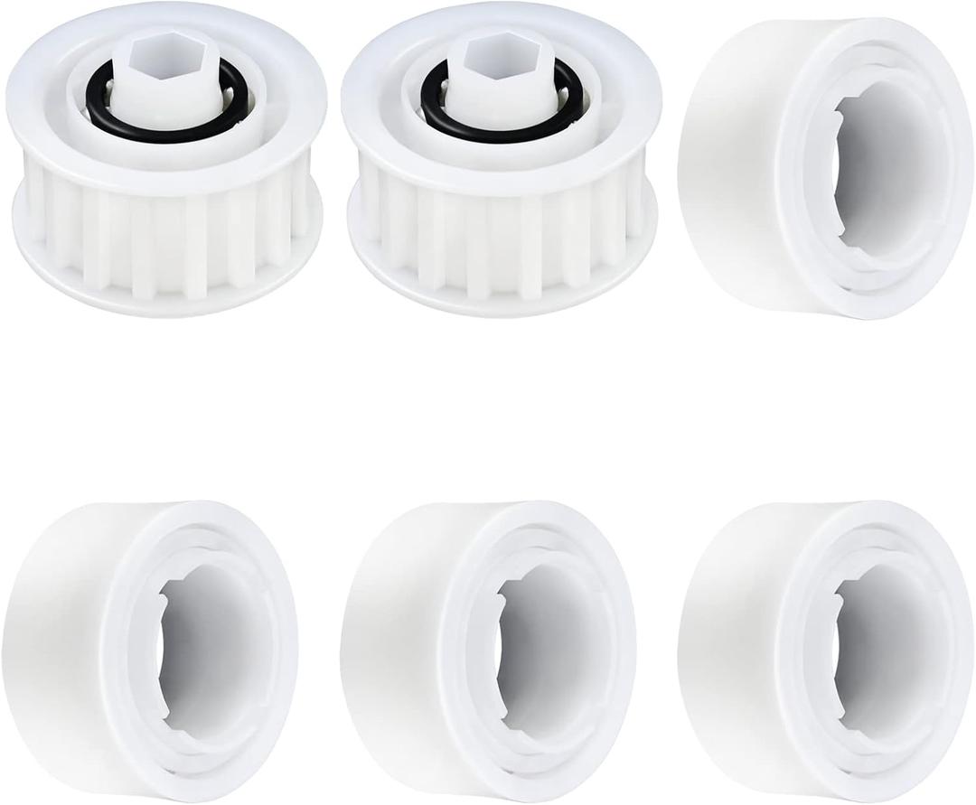 Upgrade 4 Pack Guide Wheels with 2 Pulley Gears, Part Number 3884997-R6, Replacement Compatible with Maytronics Dolphin, Nautilus CC Plus Automatic Robotic Pool Cleaner M200/M400/M500 &Dx3/Dx4/Dx6