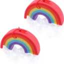 2pcs Rainbow Bath Flowers Skin Exfoliating Scrubbers Gentle Body Skin Cleanser for Boys and Girls Sponge Material