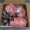 Honeydak 50 Pack Flowerpot Dessert Cup Plastic Cake Cups with Lid Shovel Spoon Bottom Tray Small Flower Pot Cups Dessert Ice Cream Yogurt Containers Holder for Ice Cream DIY(Pink)