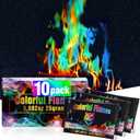 Navona 10Pack Fire Color Changing PacketsMagic Color Fire Packets for Outdoor Campfires, Fire Pits, Fireplaces, Long-Lasting Colorful Flames, Safe Camping Essentials