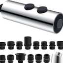 Hibbent Metal Pull Down Kitchen Faucet Head Replacement with 15 Adapters, Sink Spray Head, 2 Function Spray Nozzle Compatible with Moen, American Standard, Delta, Kohler Faucets, Chrome (Silver)