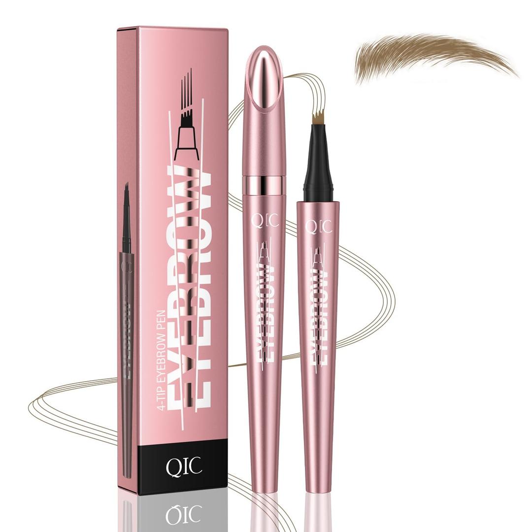Eyebrow Pen for Women, Waterproof Microblading Eyebrow Pencil, Eye Brown Pen with a Micro-Fork Tip to Effortlessly Create Hair Like Natural Brows Light Brown