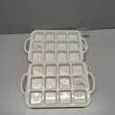 2 Pcs Brownie Pan With Dividers Silicone Nonstick Mini Individual 12 Cup Square Muffin Cupcake Pans with Metal Frame(Cream)