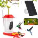 Smart Hummingbird Feeder with 2K HD Camera Auto Capture/Notify &AI Identify Bird Species, Bird Watching Camera with 3 Feeding Ports for Outdoors Hanging, Live View, Instant Notify, Gift for Bird Lover