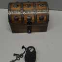 T one woods Wooden treasure chest box (Free lock included) | treasure chest for kids prizes | vintage keepsake box for table dcor | pirate accessories | gift for kids (small)