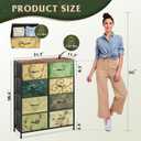 WLIVE Tall Fabric Dresser with 8 Drawers, Storage Tower with Fabric Bins, Double Dresser, Chest of Drawers for Closet, Bedroom, Living Room, Hallway, Dorm, Floral Painted