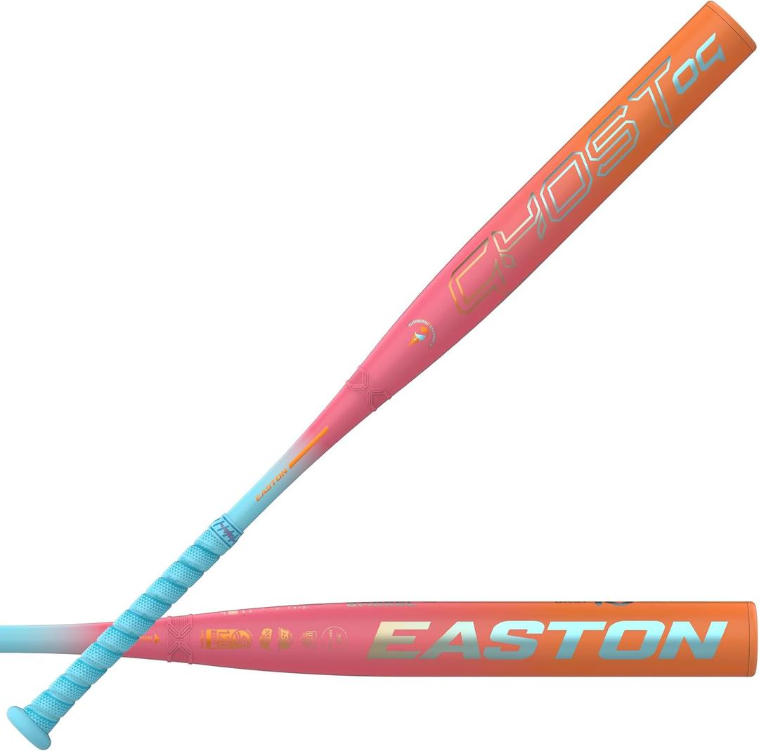 Easton | Ghost OG Rainbow Sherbert Fastpitch Softball Bat | Approved for All Fields | -11 Drop | 33 Inch, Blue / Pink / Orange