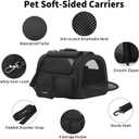 FUKUMARU Cat Carrier, 4 Mesh Windows Small Dog Carrier, 4 Storage Pockets Cat Travel Bag, Under 15 lb Airline Approved Pet Carrier, Rollable Cover for Nervous Cats, Black