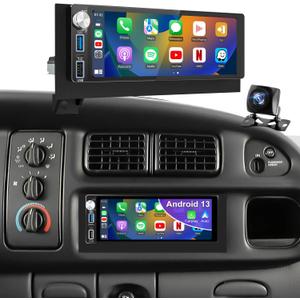 64G 5GWiFi Upgrade Car Radio for Dodge Ram 1500/2500/3500 1994-2002, Jeep Wrangler 1997-2002, Cherokee 1997-2001, 6.86inch Grand Cherokee Stereo Touch Screen Carplay Android Auto GPS FM Fast Charger