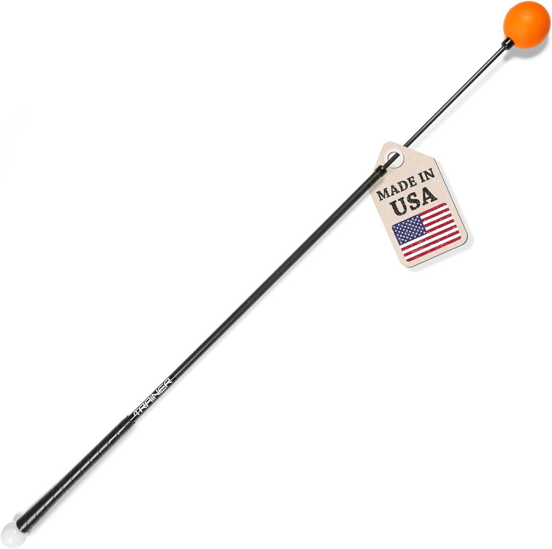 Orange Whip Golf Swing Trainer Aid Patented & Made in USA for Improved Rhythm, Flexibility, Balance, Tempo, and Strength *American Made*, 47"