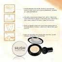 Hush Mekeup Foundation for Older Women, Warm Tone Mushroom Head Air Cushion CC Cream BB Foundation Makeup Moisturizing & Long-Lasting Full Coverage Makeup Concealer for Light to Medium Complexions