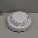 Aya's 60 Silver Rimmed Plastic Plates for Party, Heavy Duty Disposable Plate Set of 30 Dinner and 30 Dessert Plates for Weddings and Special Events, Fancy Disposable Tableware