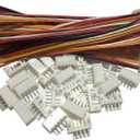12 PCS 5 PIN JST PH Female Connector on Both Side - 100mm 1007 26 AWG & 24 PCS 5 PIN JST PH Male Connector