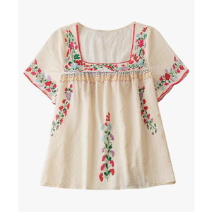 Women's Plus Size Floral Print Short Sleeve Blouse Square Neck Summer Boho Shirt Tops , Size XL Plus