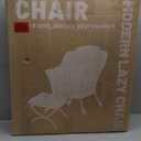 HollyHOME Lazy Chair with Foldable Ottoman, Accent Comfy Lounge Armchair and Folding Footrest Stool, Leisure Sofa Reading Chair and Footstool for Living Room, Bedroom, Dorm,Dark Grey