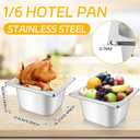 10 Set Stainless Steel Hotel Pans with Lids 1/6 Size 4 Inch Deep Steam Table Pans Food Containers Catering Food Storage Metal Pan Lid Anti-Jam Steam Pan Cover for Commercial Restaurant Hotel Buffet