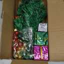 PREXTEX 23Inch DIY Mini Christmas Tree with Lights  Small Christmas Decorations Table Top Xmas Tree with Multicolor LED String Lights, Star Topper, Hanging Ornaments and Gift Boxes for Holiday Decor