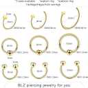 Xpircn Piercing Kits Stainless Steel 20G 18G 16G 14G 12G Lip Nose Tongue Tragus Cartilage Daith Eyebrow Belly Button Rings Clear Retainer Piercing Jewelry