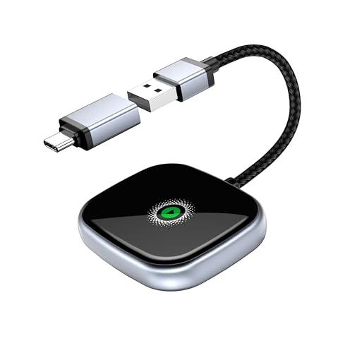 Wireless CarPlay Adapter, Wireless Car Screen Adapter for iPhone-Easily Upgrade Wired CarPlay to Unwired Connectivity, Includes USB-A to USB-C Dongle, Plug & Play for iPhone (iOS 10 and Above)
