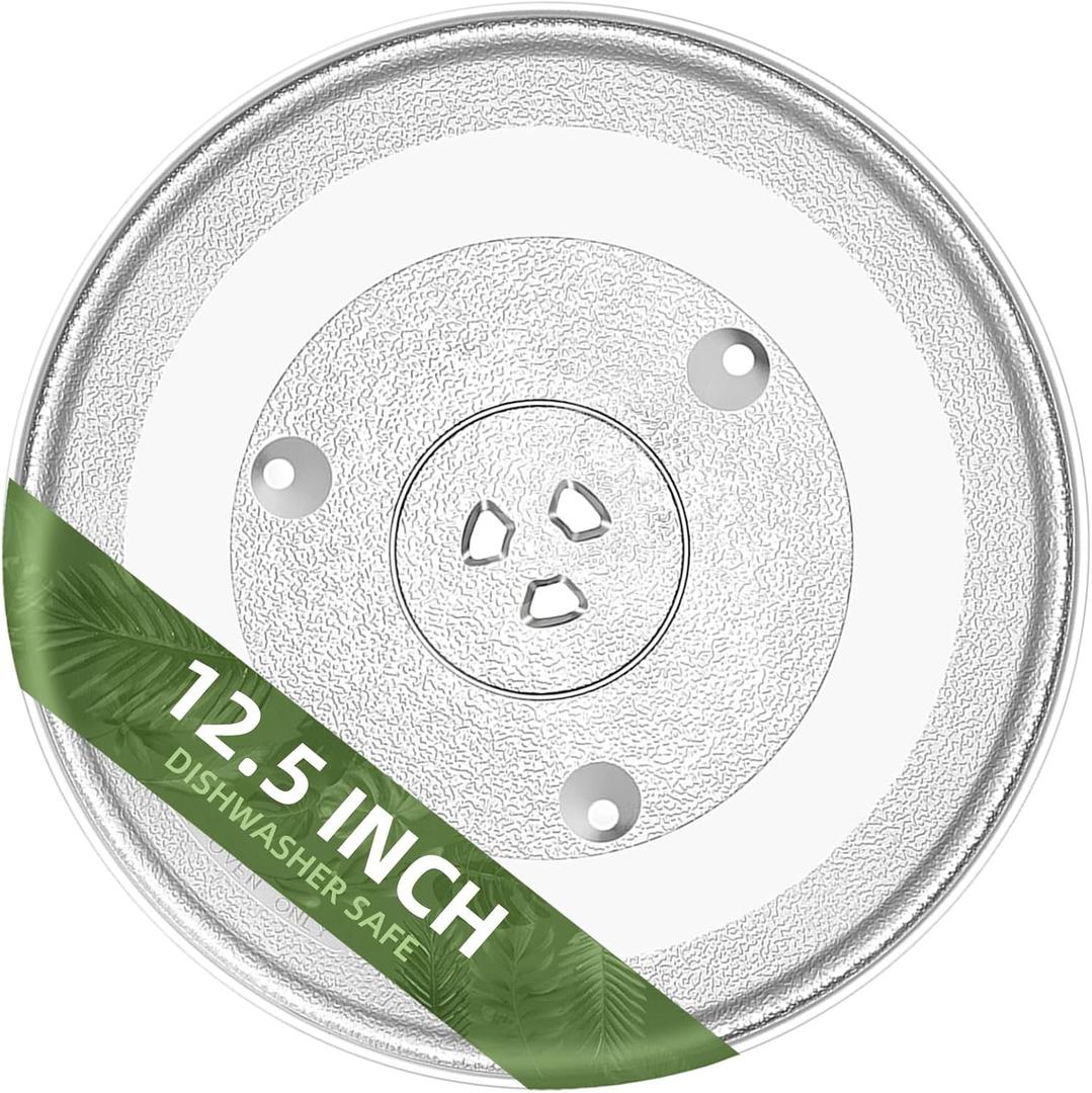 12.5" Microwave Turntable Compatible with Panasonic 12570000008334, 12 1/2 inch Replacement Microwave Glass Plate for Frigidaire 