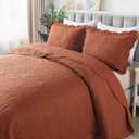 HoneiLife Queen Quilt Bedding Set - 3 Pieces Microfiber Quilt Sets Lightweight Bedspreads Reversible Coverlets Retro Bed Cover Paisley Pattern Bedding Set All Season Quilts-Rust (Queen/Full-90"x96")