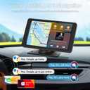 Portable Wireless Carplay Car Stereo, 7" HD Touchscreen for Car with Apple CarPlay & Android Auto with Backup Camera/Mirror Link/Voice Control/Bluetooth/GPS/AUX/FM Satellite Radio for All Vehicles