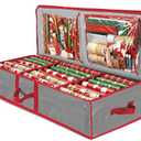 ZOBER Gift Wrapping Paper Organizer Storage - 40" Gift Wrap Storage Containers With Interior Pockets For Bows, Tags & Ribbons - Wrapping Paper Holder, Waterproof, Fits 24 Standard Rolls (Gray)