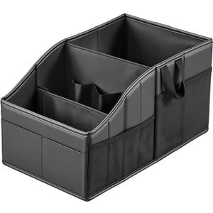WHHMK Car Storage, Sturdy Leather Car Backseat Organizers, Support Up to 33 LB of Weight Automotive Front Seat Organizer, Floor Organizer and Storage Used for SUV Truck Toy Snack Water Bottle Holder
