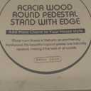 Demigo 10" Acacia Wood Round Tray - Decorative Plant Stand, Farmhouse Countertop Organizer, Multi-Purpose Display Pedestal, Riser Board for Soap, Perfume, Candles, Sponge, Bathroom, Kitchen (Brown)