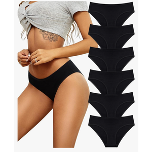 Womens Underwear Cotton Hipster Panties Breathable Sexy Cheeky Stretch Soft Ladies Bikini Underwear 6 Pack