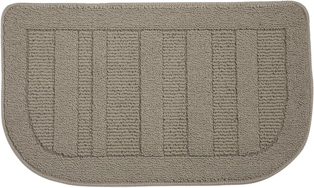 BEQHAUSE 30x18 Inch Kitchen Rug Mat, Durable Anti-Slip Absorbent Dirt-Resistant Kitchen Rug Pet Mat Machine Washable (Taupe) (1'6" x 2'6" (Semicircular))
