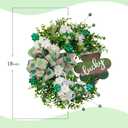 Bibelot 20" St. Patricks Day Decorations for Front Door Artificial Green Wreath Lucky Shamrock Board Clover Bow Leaves and Flowers Spring Summer Home Party Outdoor/Indoor Farmhouse Porch Decor