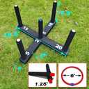 Ring Toss Game Indoor & Outdoor Game for Family and Adults with 5 Poles, 2 Bases and 16 Rings in 4 Colors, Soft Foam Toy Backyard Ring Toss Fun