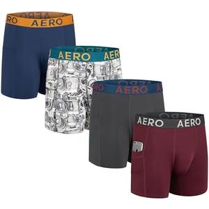 Aeropostale Mens Performance Compression Boxer Briefs Underwear Athletic Shorts, Baselayer Running Workout Fitness Shorts