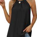 Womens Tops Dressy Casual Blouses Black Tank Top Summer 2026 Halter Shirts Flowy Cami L