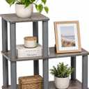 Furinno TURN-N-TUBE Storage Shelves, 2-Tier Ladder Shape Book Shelf with Open Frame Design, 3-Cube Corner Shelf, Toolless Open Shelves, Living Room, Garage, Home Office, Grey, 18.9 x 19.5 x 9.4 inches