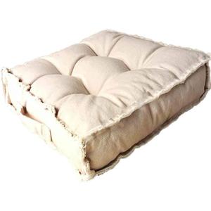Verpert Square Thick Floor Seating Cushions,Solid Thick Tufted Cushion Meditation Pillow for Sitting on Floor,Tatami Pad for Guests or Kids Reading Nook,Yoga Living Room Sofa Balcony Outdoor (Beige)