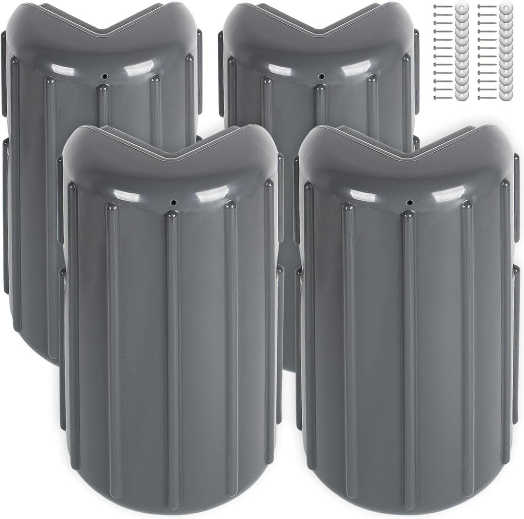 Dock Corner Bumpers,Boat Dock Bumper,Corner Dock Bumper Fenders,Dock Bumpers Marine,Boat Dock Bumpers for Edging,Includes Mounting Hardware(4Pack), Grey