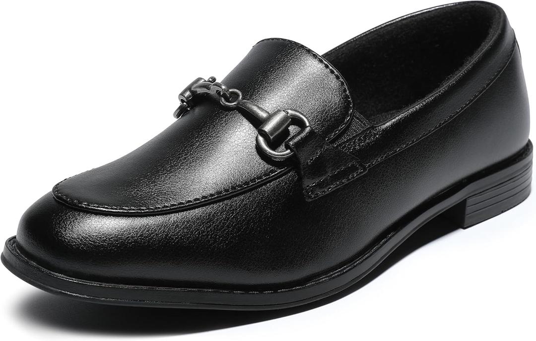 Boys Dress Shoes Oxford Loafers for Kids Slip On Penny Loafer(Little Kid/Big Kid) (Black) Size 2