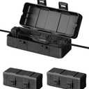 DEWENWILS 3 Pack Outdoor Extension Cord Cover, Weatherproof Connection Box with PP Material, Waterproof Electrical Cord Protector for Outdoor/Decorative Light(Black)