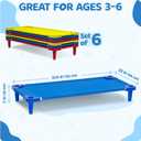 Houseables Kids Cot, Cots for Kids, Toddler, Sleeping, Daycare Beds, Stackable, 6 Pack, 52x23”, Preschool Furniture, Toddler Bed, for Child Nap, Children, Childcare, Day Care, 145LB, Ready to Assemble