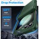 ASAFCASE for Samsung Galaxy Z Flip 5 Wallet Case with Card Holder (3 Cards) & Hinge Protection & Outer Screen Protector, Shockproof Rugged Cover Phone Case for Samsung Galaxy Z Flip 5 5G 2023, Green