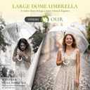 Clear Bubble Umbrellas, 48 Inch Windproof Transparent POE Dome Umbrella with Auto Open J-Handle, Large Umbrellas for Wedding Rain Golf Outdoor Photography Bridal Events, Christmas/Halloween Decorations