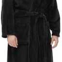 Yurhap Mens Fleece Robe, Soft Plush Robe for Men, Fluffy Bathrobe with Belt & 2 Pockets, Size: Large-X-Large