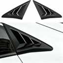 Rear Side Window Louvers for 10th Gen Civic Hatchabck Type R, Compatible with Honda Civic 2016-2021 Accessories, Exterior Rear Side Window Louvers Air Vent Scoop Shades Cover Blinds-Matt Black