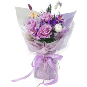 BestFlower Flowers Roses Bouquet Gifts for Her, Preserved Flowers Bouquet Gifts for Women, Gift Bouquets for Your Wife, Mom and Best Friend/ Girlfriends/ Purple Rose Bouquet